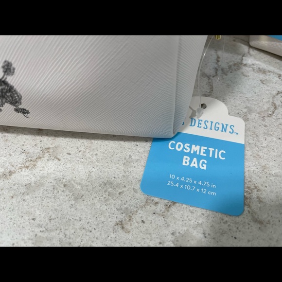 Pink Poodle Dog CHOOSE Train Case Cosmetic Travel Zip Top Toiletry Small Makeup - Picture 7 of 9